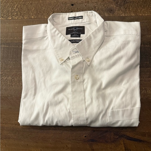 Black Brown 1826 100% Egyptian Cotton Non Iron White Dress Shirt 18” 35 - Picture 2 of 8